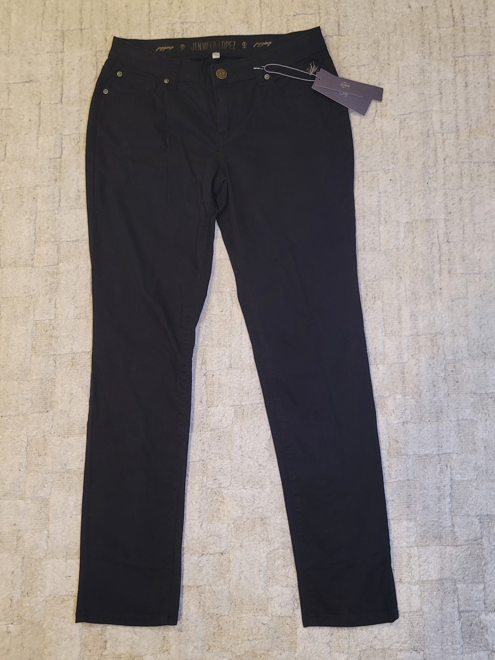 NWT JENNIFER LOPEZ Skinny Pant‎ Back Zipper Detail Black Low Rise Y2K Size 6